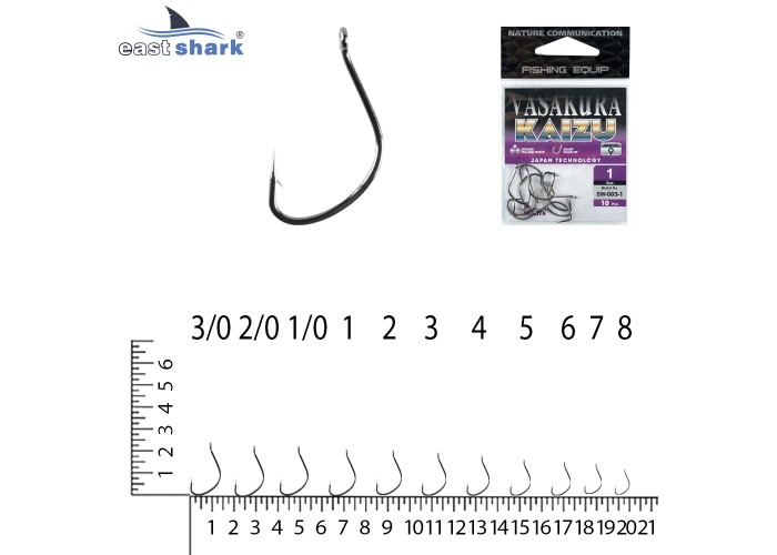 Крючки NEW EastShark Vasakura KAIZU № 6 BL