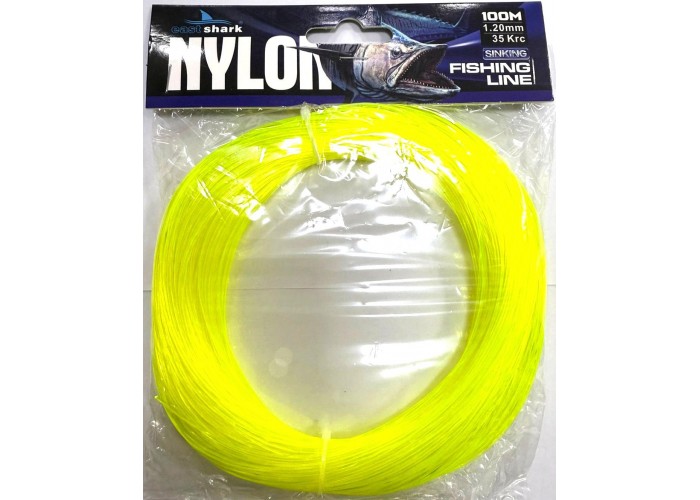 Леска EastShark NYLON в мотке 100м 0,8 мм желтая