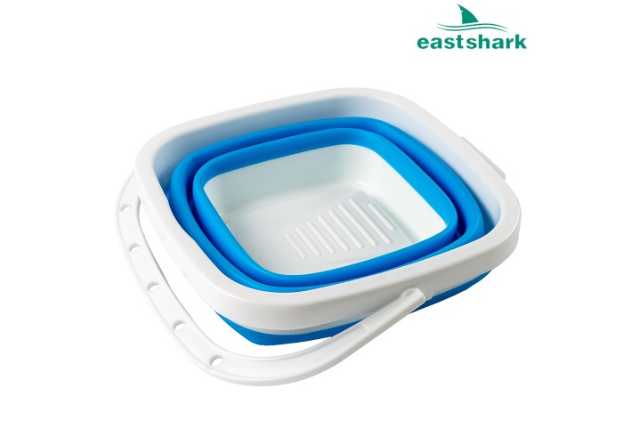 Ведро квадратное складное 30*17*24 10л синее