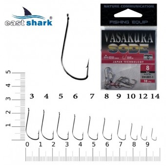 Крючки NEW EastShark Vasakura SODE № 10 BL