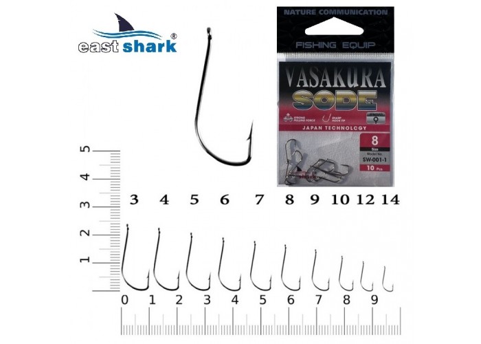 Крючки NEW EastShark Vasakura SODE № 6 BL