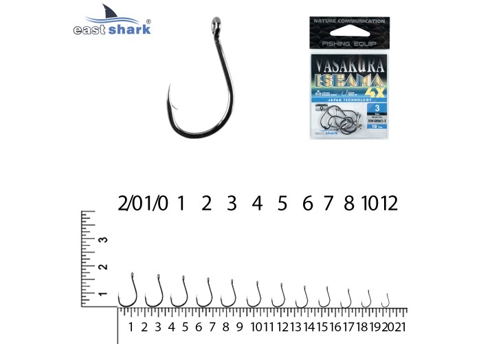 Крючки NEW EastShark Vasakura 4X-ISEAMA № 5 BL
