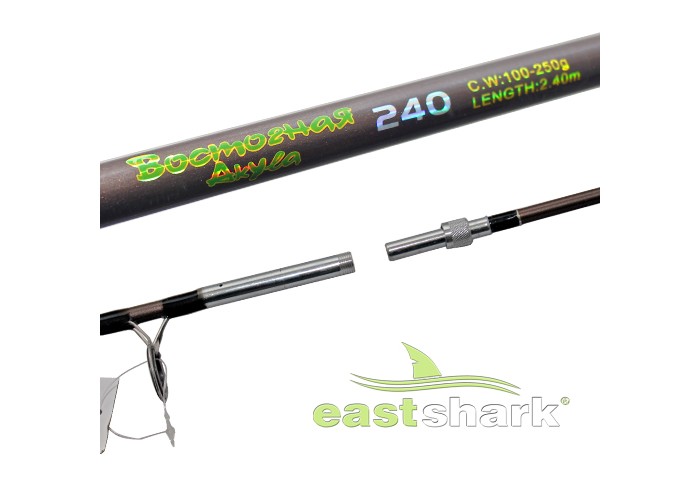 Удилище ES Крокодил коричневый с резьбой (100-250 гр) 2,4 м