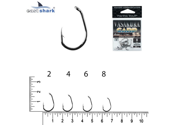 Крючки NEW EastShark Vasakura CARP S5 № 6 (уп/10 шт)