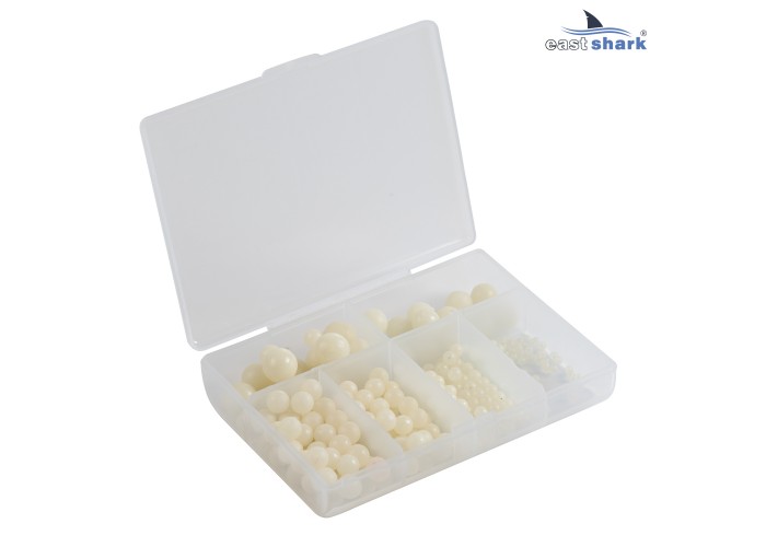 Набор силиконовых бусин XA-9038-B фосфорные белые