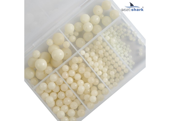 Набор силиконовых бусин XA-9038-B фосфорные белые