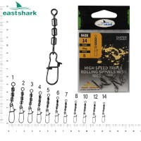 Вертлюг тройной бочонок + карабин №12