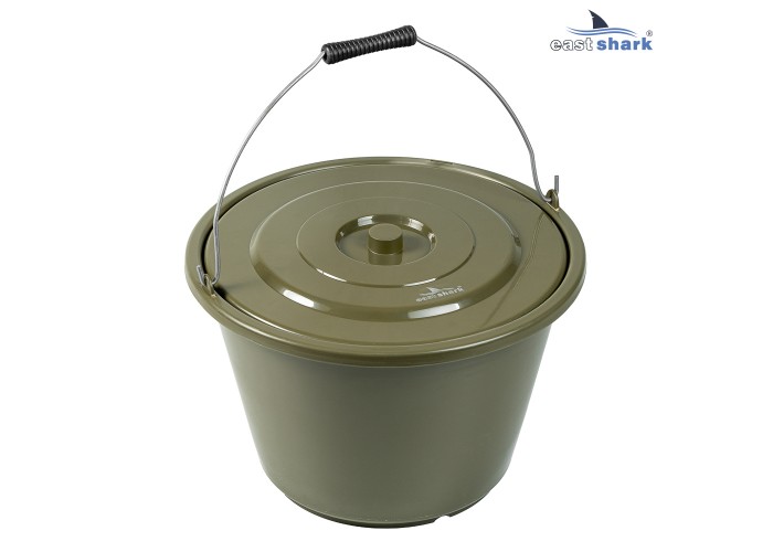 Ведро EastShark для прикормки с крышкой 15L 004S