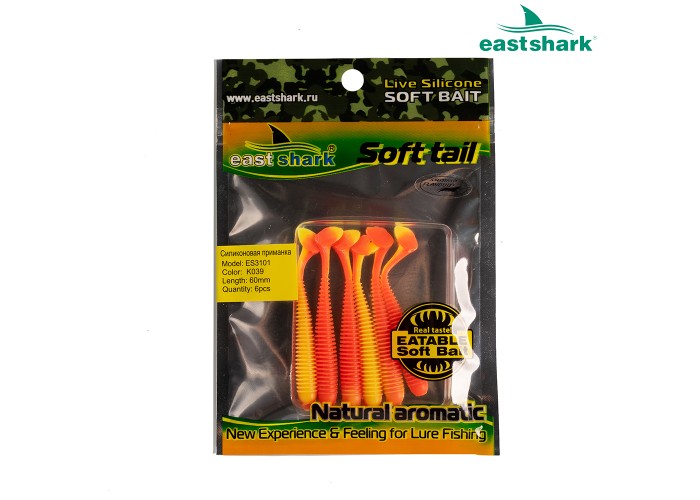 Силиконовая приманка ES3101 60 мм (6 шт/уп) color: K039