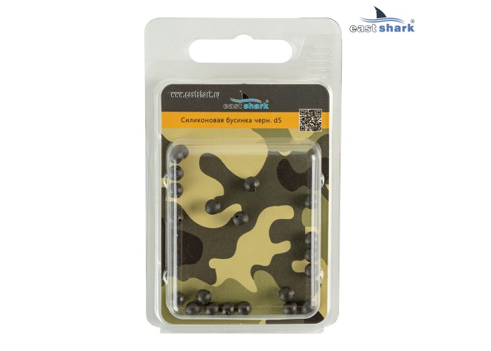 Силиконовая бусина черная d5 ES201606