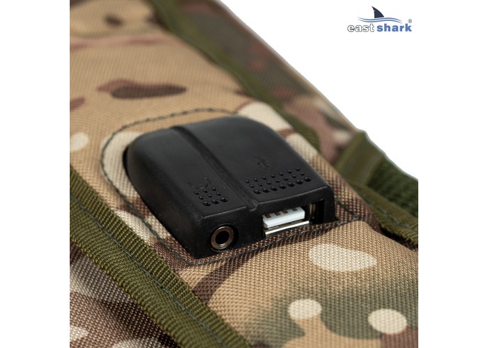 Рюкзак EastShark S-016-3 (USB, AUX) зелёный  камуфляж