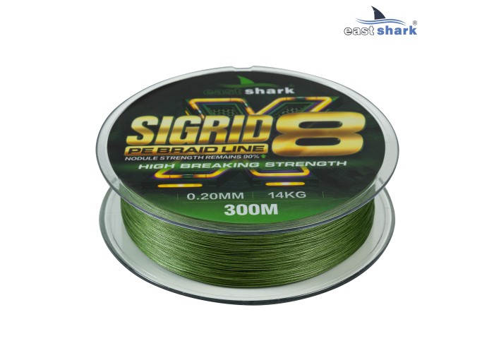 Шнур 300м EastShark SIGRID X8 0,20мм зеленый 