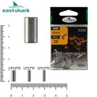 Овальная обжимная алюминиевая трубка D 1,4*2,8*10 (уп./20шт.)