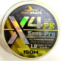 Шнур EastShark Sens-Pro X4 150м 0,18мм #1.2 желтый