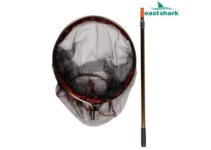 Подсак ES прорезиненный круглый 60*60 см мет. ручка 1,9 м.