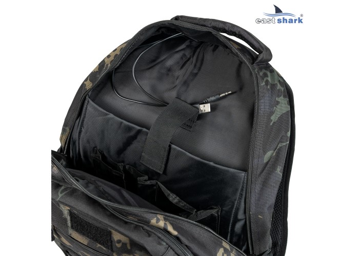 Рюкзак EastShark S-016-1 (USB, AUX) черный камуфляж