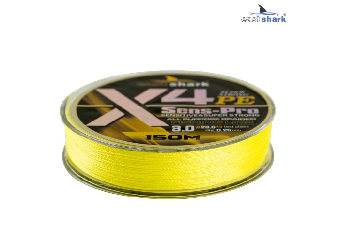 Шнур EastShark Sens-Pro X4 150м 0,08мм #0.2 желтый