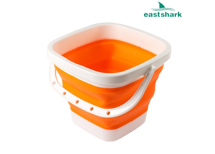 Ведро квадратное складное 25*14*20 5л оранжевое