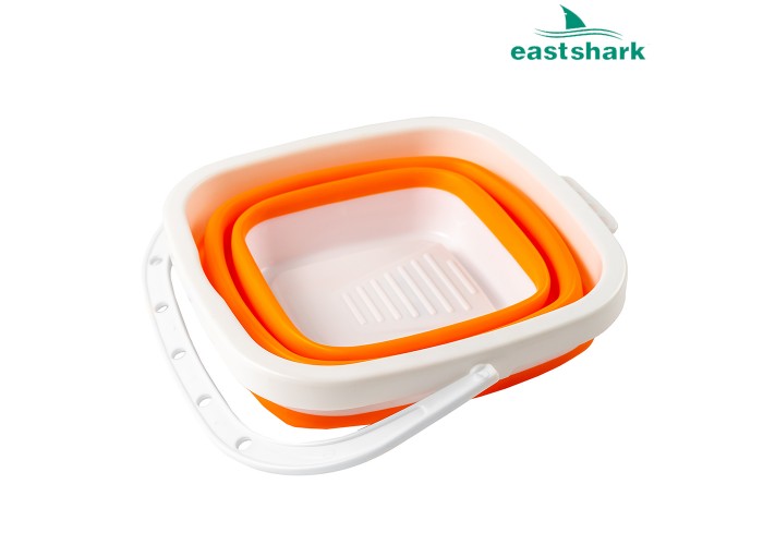 Ведро квадратное складное 25*14*20 5л оранжевое