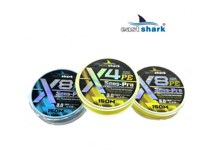 Шнур EastShark Sens-Pro X8 (150м) 0,14мм #0.8 желтый