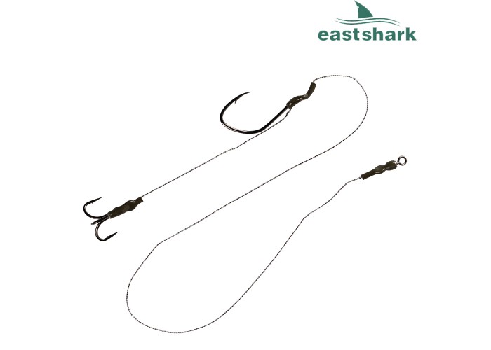 Оснастка на сома #06 2 крючка с тройником 8/0 80 см
