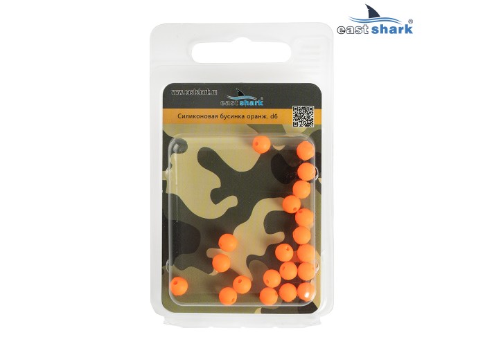 Силиконовая бусина оранжевая d6