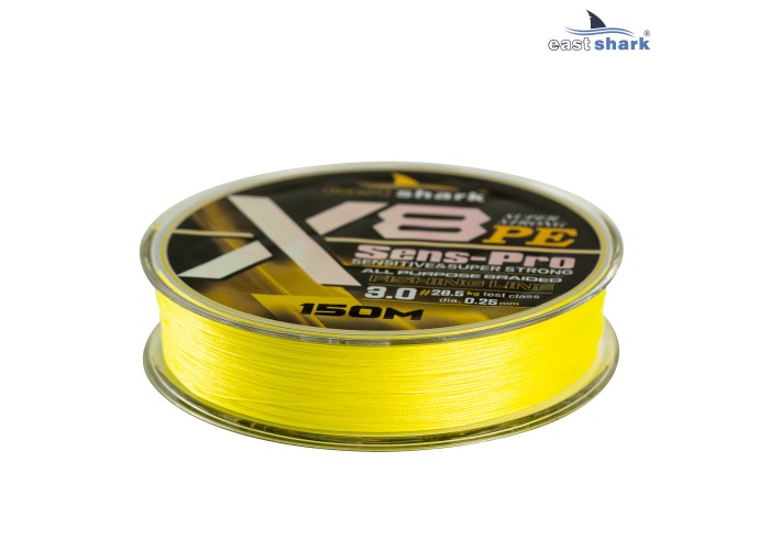 Шнур EastShark Sens-Pro X8 (150м) 0,14мм #0.8 желтый