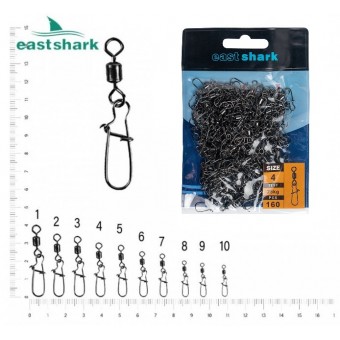 Вертлюг + карабин  Американка техническая упаковка 180 шт №6