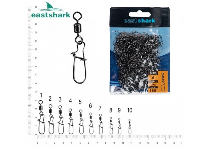 Вертлюг + карабин Американка техническая упаковка 110 шт №1